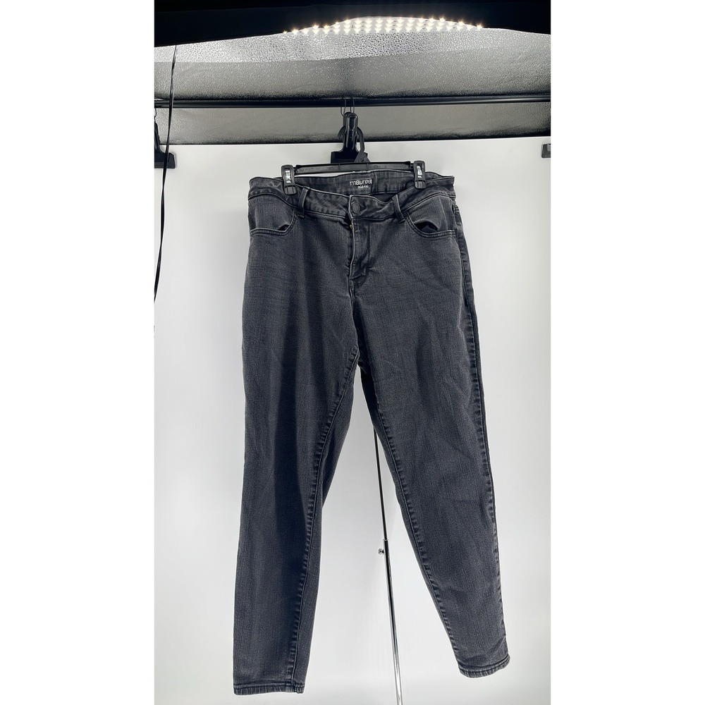 Maurices Everflex Mid Rise Skinny Jeans Washed Black Plus Size 20W Long Stretch